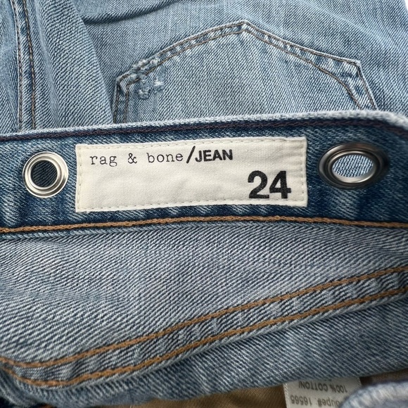 rag & bone Grommet Waistband Distressed Rough Hem Ankle Jeans Size 24 Women’s - Picture 2 of 5